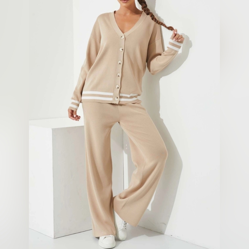 #49186 🚨 SALE 🛑S,M,L HIGH END NEW! Fabulous Knit Cardigan+Pants Set